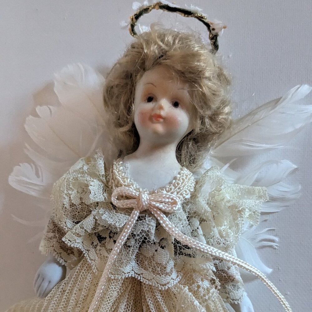 1980s Victorian Angel Kurt Adler Louis Nichole Christmas Tree Topper Ornament